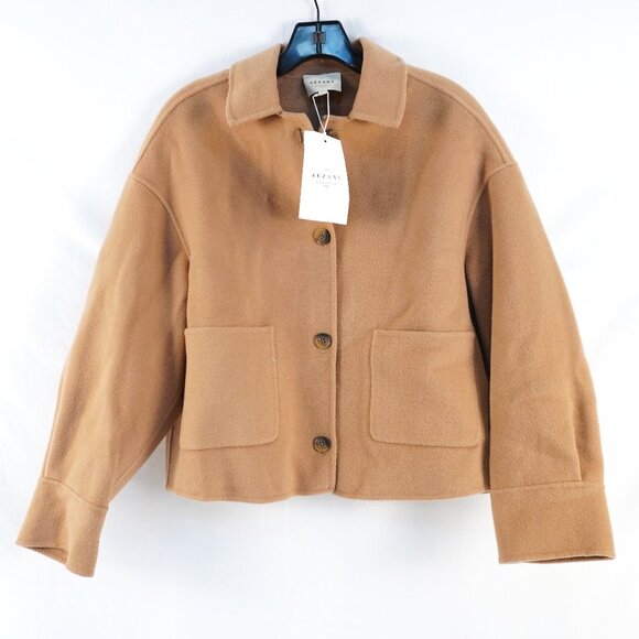 Sezane Mia Wool Button-Up Jacket In Light Camel - Women's Size US 2 - NWT - Picture 1 of 9
